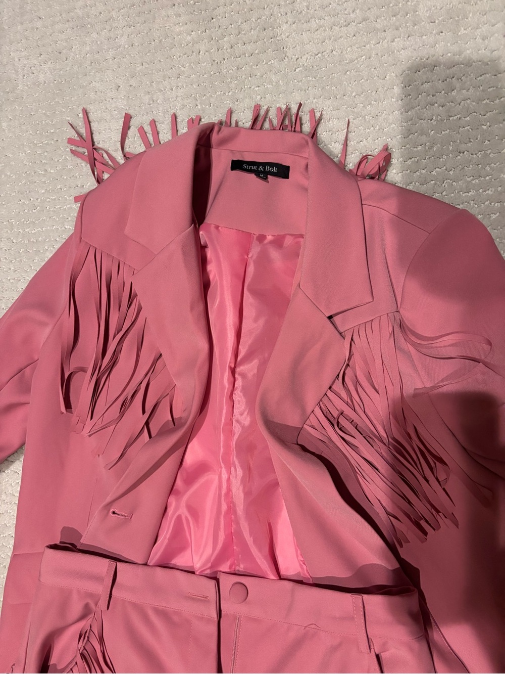 Strut & Bolt Pink Fringe Blazer Jacket